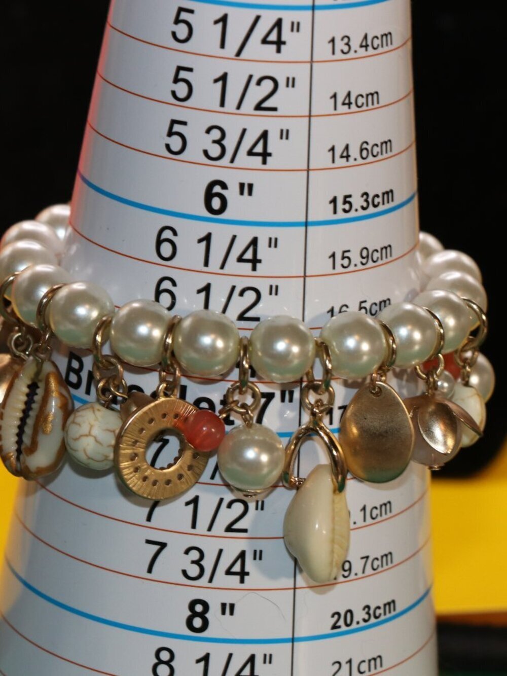 Faux Pearl Graduated Bead Choker and Boho Bracelet Combo Set - Picture 6 of 6